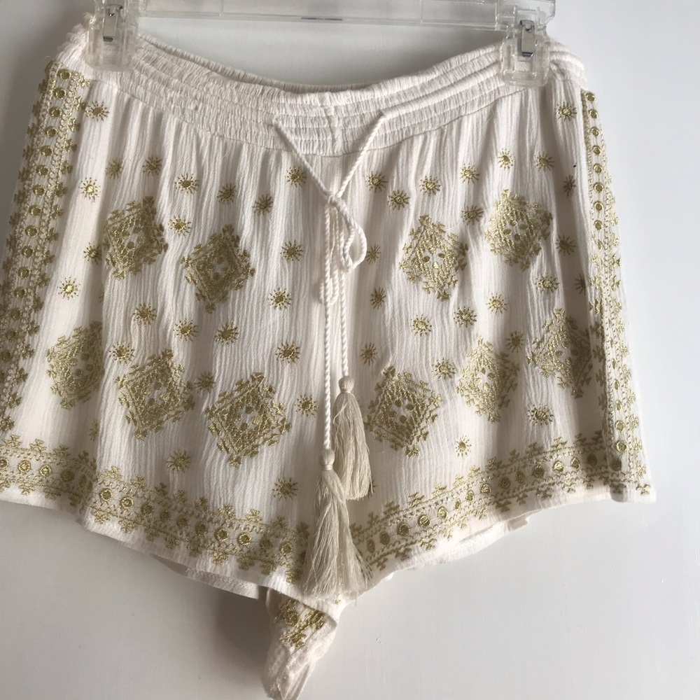 White and Gold Shorts